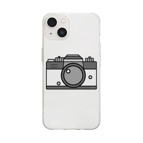 フィルムカメラ（白） Soft Clear Smartphone Case
