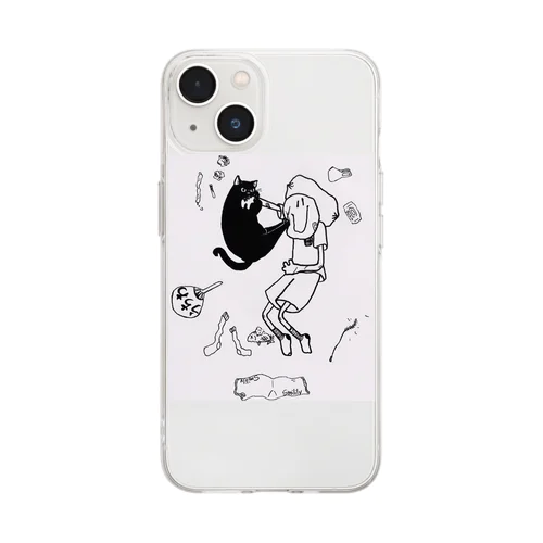 コクとスマイリィ(夏) Soft Clear Smartphone Case