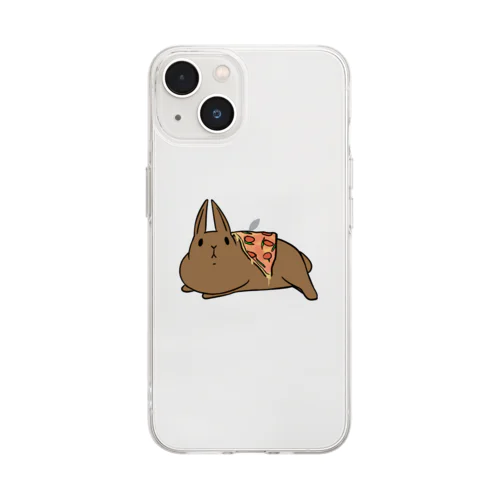 うさピザ Soft Clear Smartphone Case