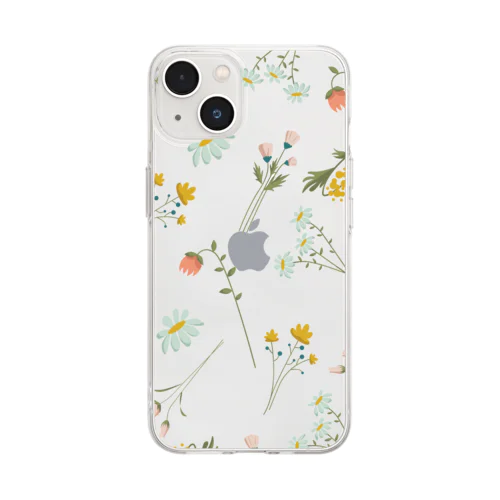 花柄5 Soft Clear Smartphone Case