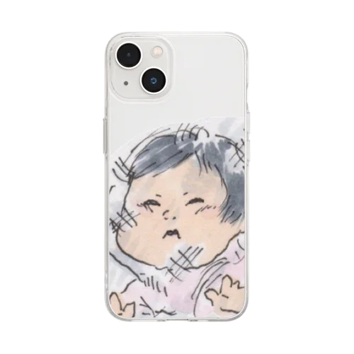 めり込みメヂカラちゃん Soft Clear Smartphone Case