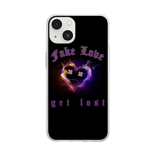 fake love :( Soft Clear Smartphone Case