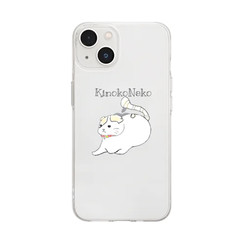 【保護猫支援】イラスト前ちゃん　雑貨 Soft Clear Smartphone Case