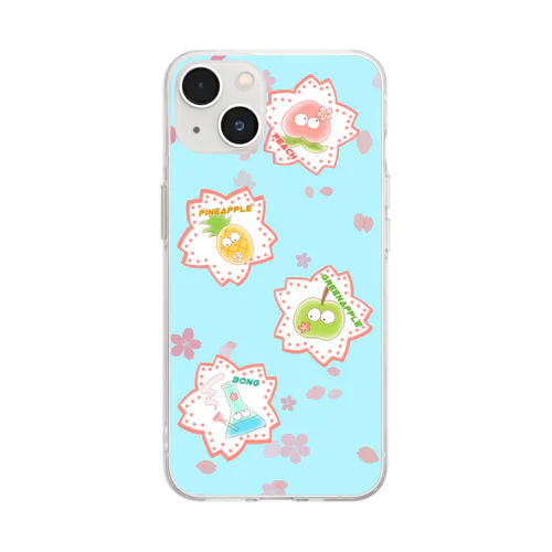 桜×フルーツ Soft Clear Smartphone Case