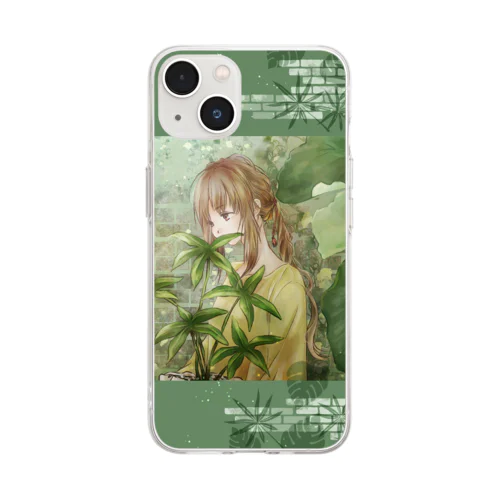 観葉植物と。 Soft Clear Smartphone Case