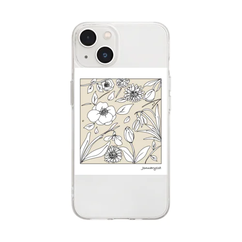 1月1日の誕生花 Soft Clear Smartphone Case