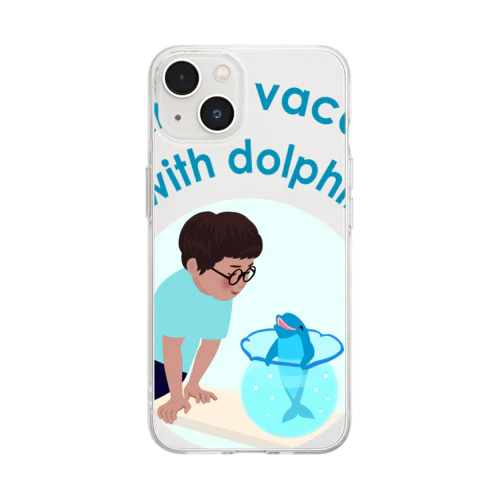 イルカといた夏休み(ロゴタイプ) Soft Clear Smartphone Case