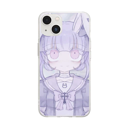 電子のうさぎ。（鈴子らん） Soft Clear Smartphone Case