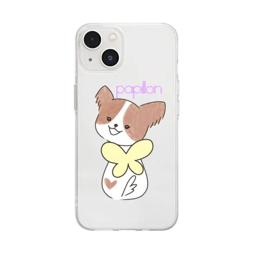 パピヨン×パピヨン Soft Clear Smartphone Case