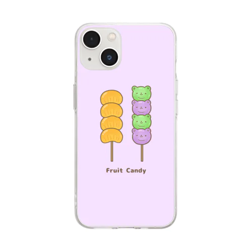 テカクマ【フルーツあめ】 Soft Clear Smartphone Case