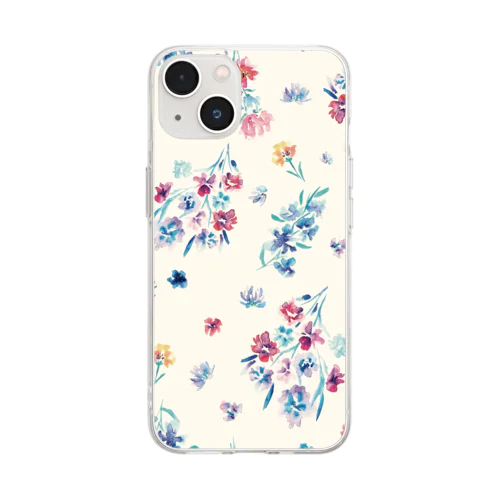 Water color Flower Soft Clear Smartphone Case