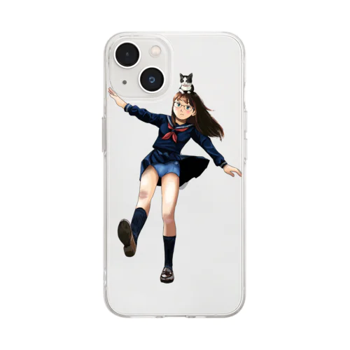 モカちゃんブルチラ Soft Clear Smartphone Case