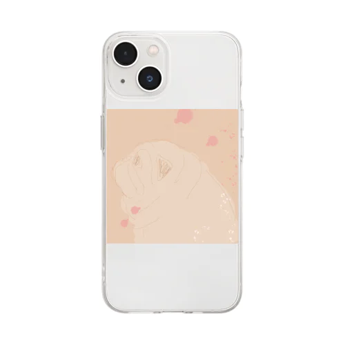 パグのボルト君 Soft Clear Smartphone Case