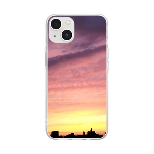 sunset① Soft Clear Smartphone Case