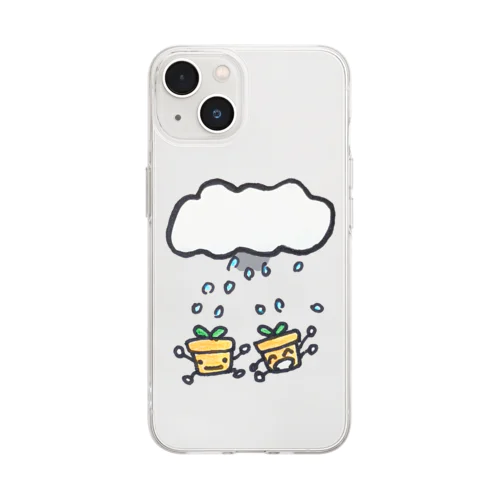 植木に雨を Soft Clear Smartphone Case