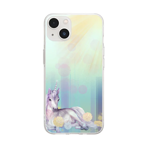 ゆにこーん(青) Soft Clear Smartphone Case