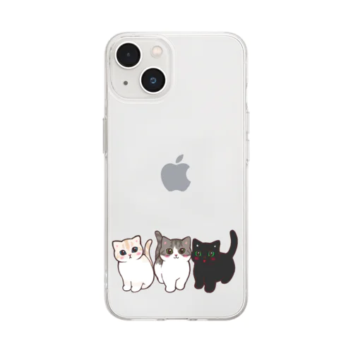 たま農園の猫たち Soft Clear Smartphone Case