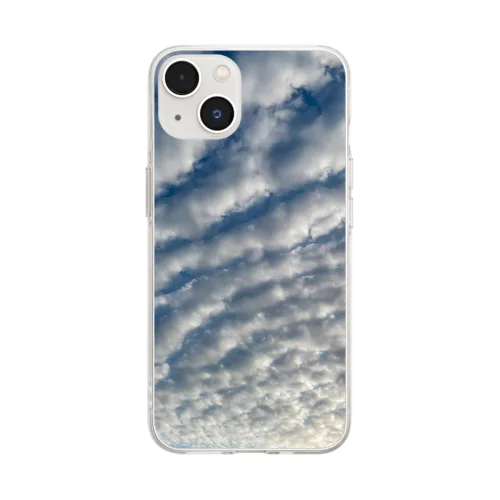 夕空に白い波 Soft Clear Smartphone Case