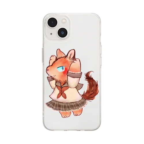 オオカミのウルフル Soft Clear Smartphone Case