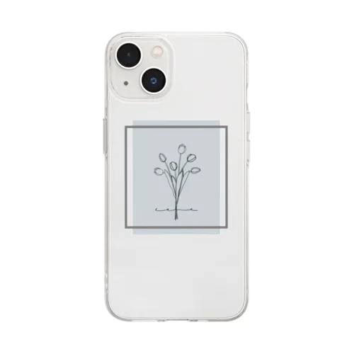 💐 blue ash . Soft Clear Smartphone Case