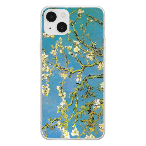 ゴッホ「花咲くアーモンドの木の枝」 Soft Clear Smartphone Case