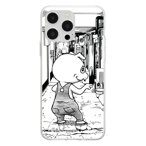 見返り豚さん Soft Clear Smartphone Case