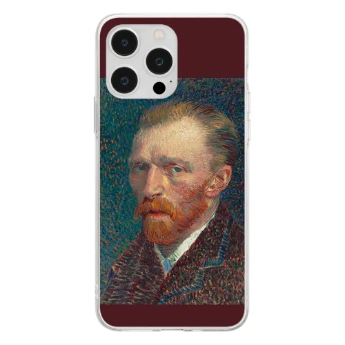 005-019　ゴッホ　『Self-Portrait -1887-』　クリア　スマホケース　iPhone 14ProMax/14Plus/13ProMax/12ProMax/11ProMax専用デザイン　CC5-2 Soft Clear Smartphone Case