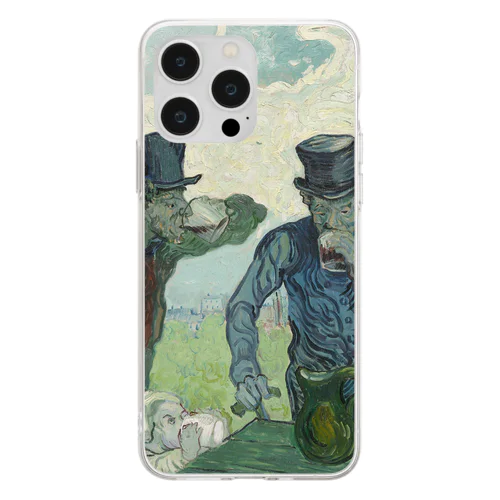 005-023　ゴッホ　『The Drinkers』　クリア　スマホケース　iPhone 14ProMax/14Plus/13ProMax/12ProMax/11ProMax専用デザイン　CC5-2 Soft Clear Smartphone Case