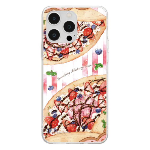 いちごクレープ Soft Clear Smartphone Case