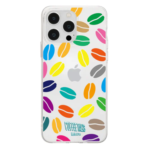 iPhone 11,12,13,14(pro&plusも）rainbow レインボーコーヒービーンズ COFFEE BEANS Soft Clear Smartphone Case