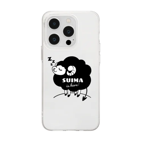 睡魔が来たぞ！（黒ヒツジ） Soft Clear Smartphone Case