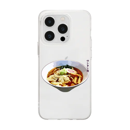 ワンタン麺_230429 Soft Clear Smartphone Case