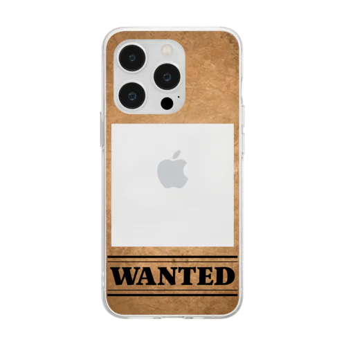 WANTEDポスター風　正方形 Soft Clear Smartphone Case