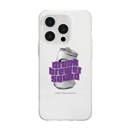 drunk brewer squad ロゴ(CAN) Soft Clear Smartphone Case