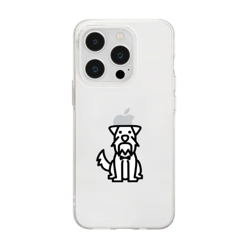 ミニチュアシュナウザー  ホワイト Soft Clear Smartphone Case