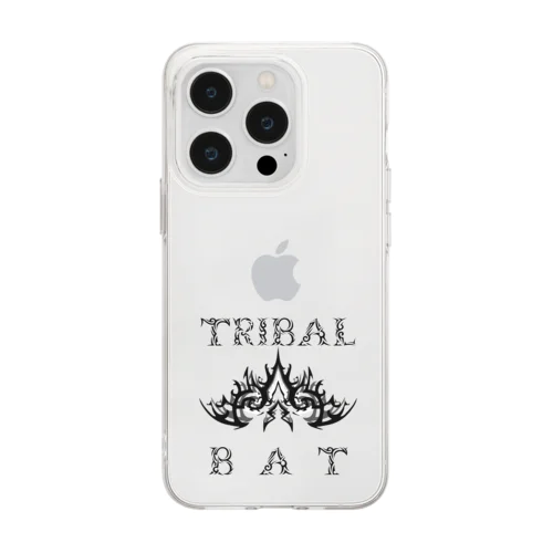 TRIBAL☆BAT LAYERED BLK Soft Clear Smartphone Case