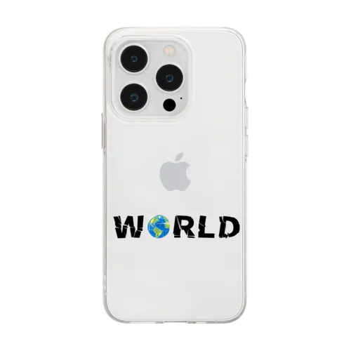 WORLD(英字＋１シリーズ) Soft Clear Smartphone Case