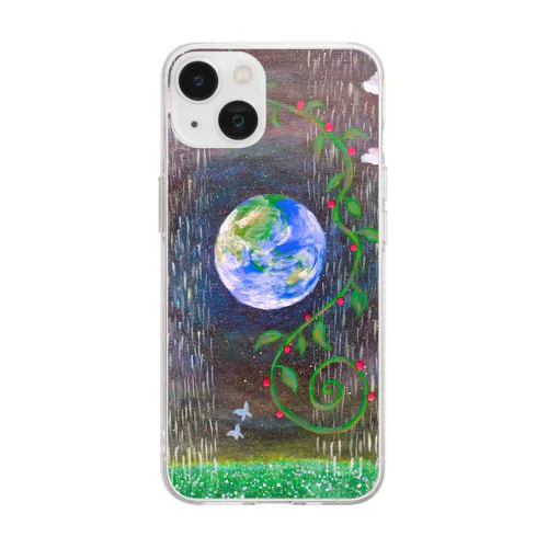 地球 Soft Clear Smartphone Case