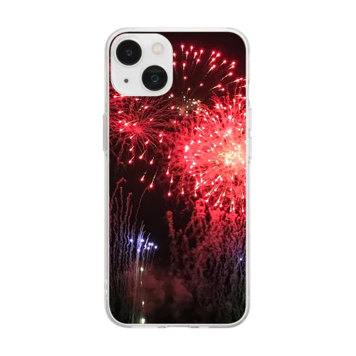  201908171905003　赤の連発 Soft Clear Smartphone Case