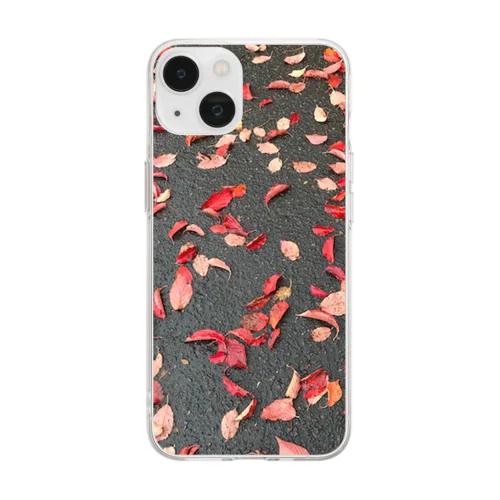 201910261143002　桜葉散る Soft Clear Smartphone Case