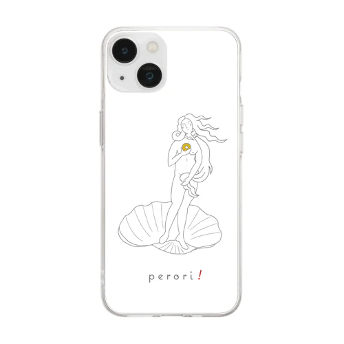 名画 × スイーツ（ヴィーナスの誕生） Soft Clear Smartphone Case