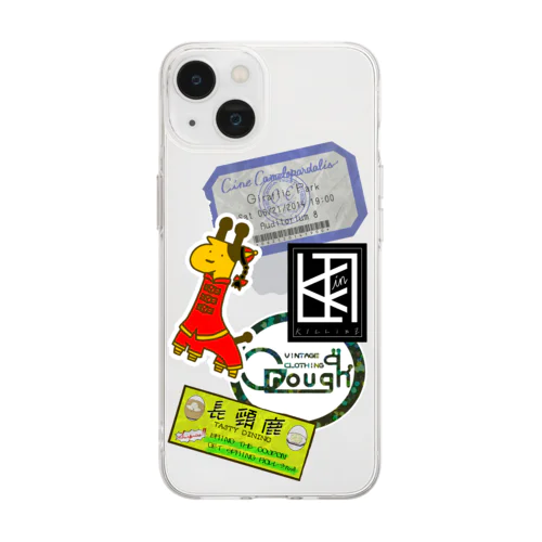 きりんステッカー Soft Clear Smartphone Case