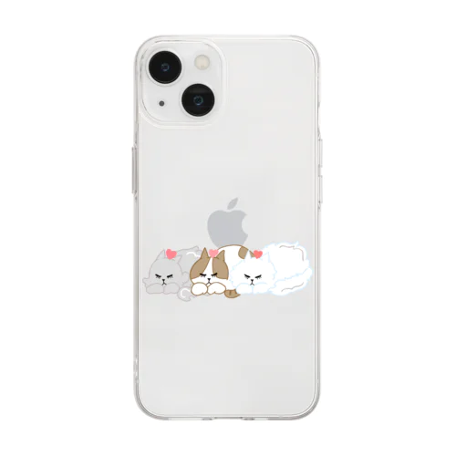 Three Cats Soft Clear Smartphone Case