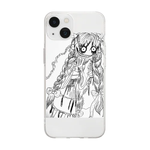 こわいおんなのひと Soft Clear Smartphone Case