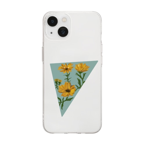 黄色い花 Soft Clear Smartphone Case