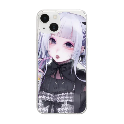 ゴス地雷女子　チューハイ　ズーム Soft Clear Smartphone Case