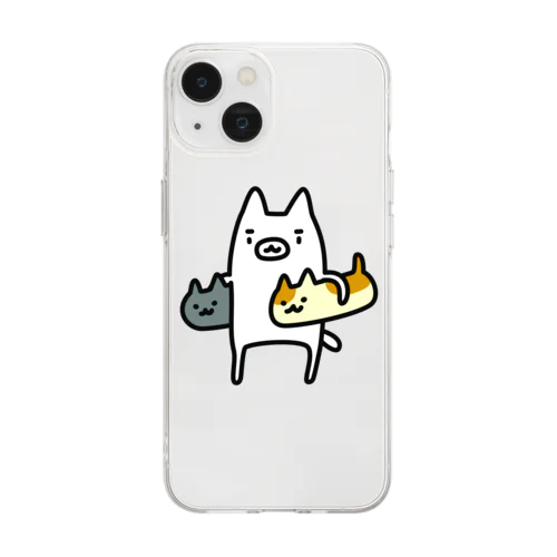 ネコガワさんとネコズ×2 Soft Clear Smartphone Case