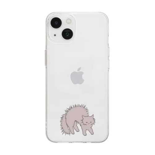 もちもちほっぺのねこ Soft Clear Smartphone Case