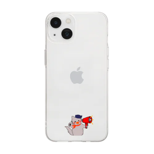 もちもちほっぺのねこ Soft Clear Smartphone Case