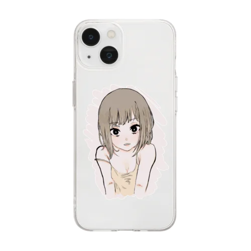 かわいい女 Soft Clear Smartphone Case